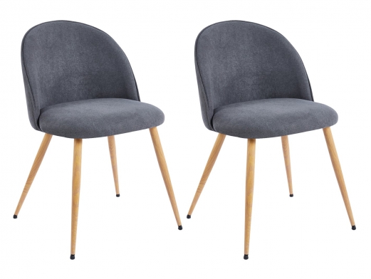 Pack 2 sillas comedor tapizadas color gris-oak  merkamueble
