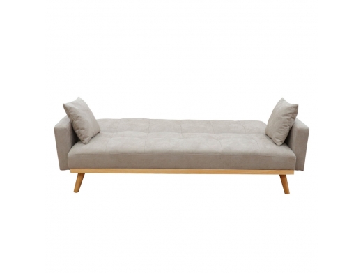 Sofá cama terciopelo kaki con patas de madera  merkamueble 2